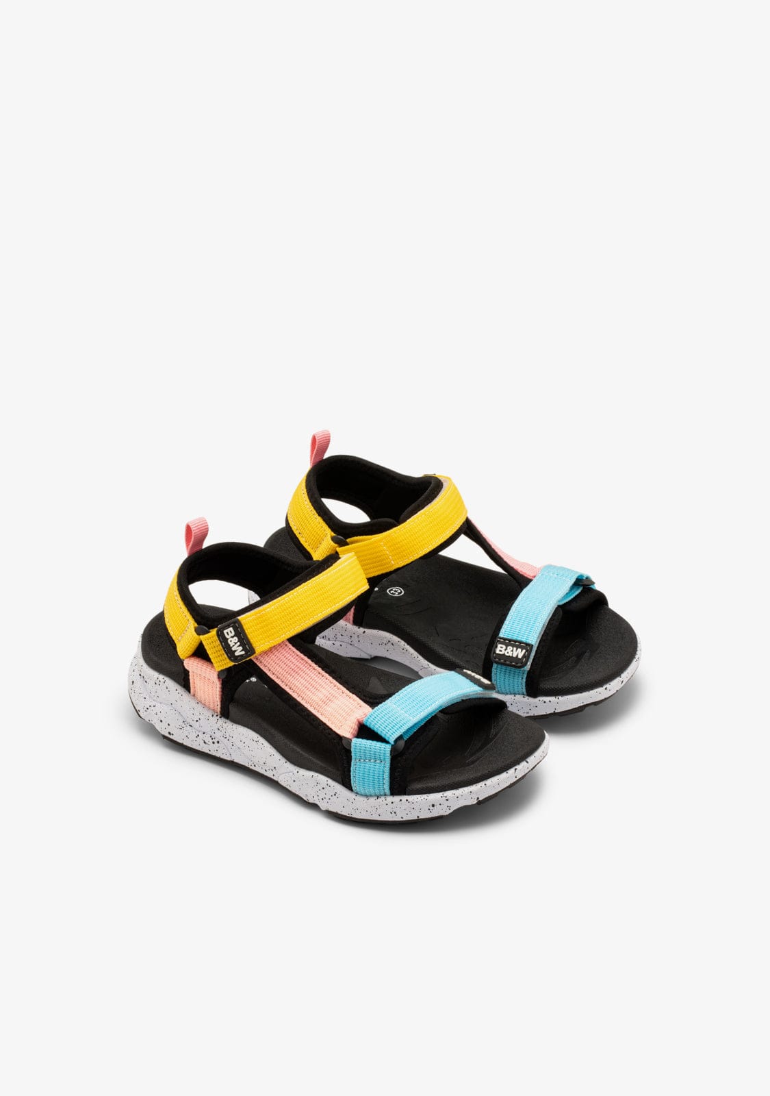 Black / Multi Strips Sandals