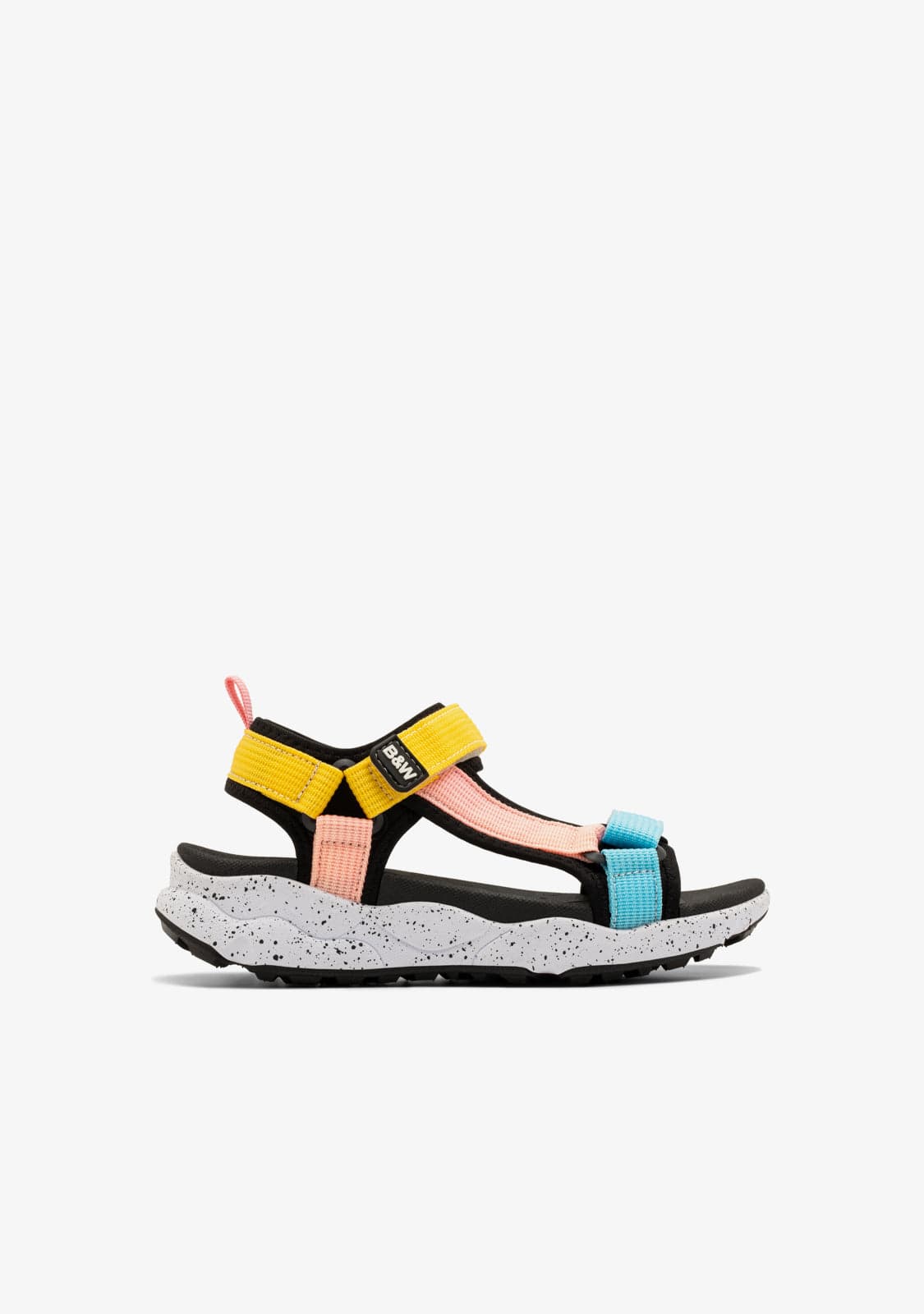 Black / Multi Strips Sandals