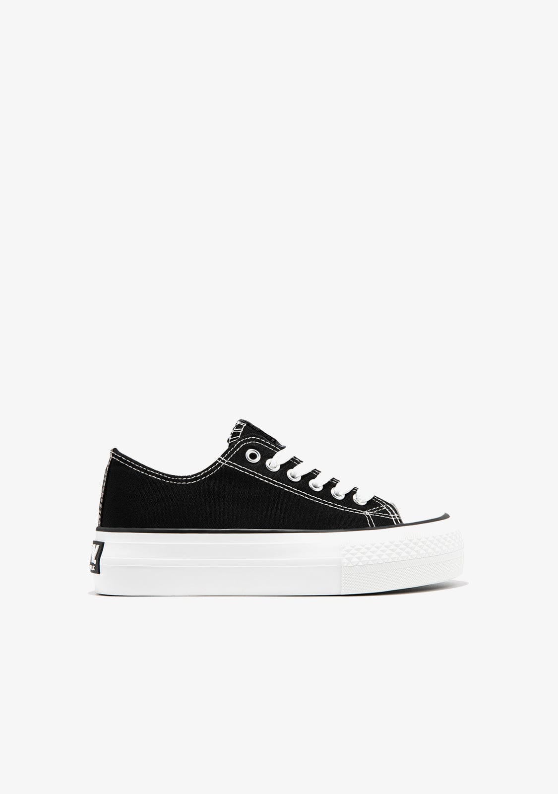 Black Platform Canvas Sneakers