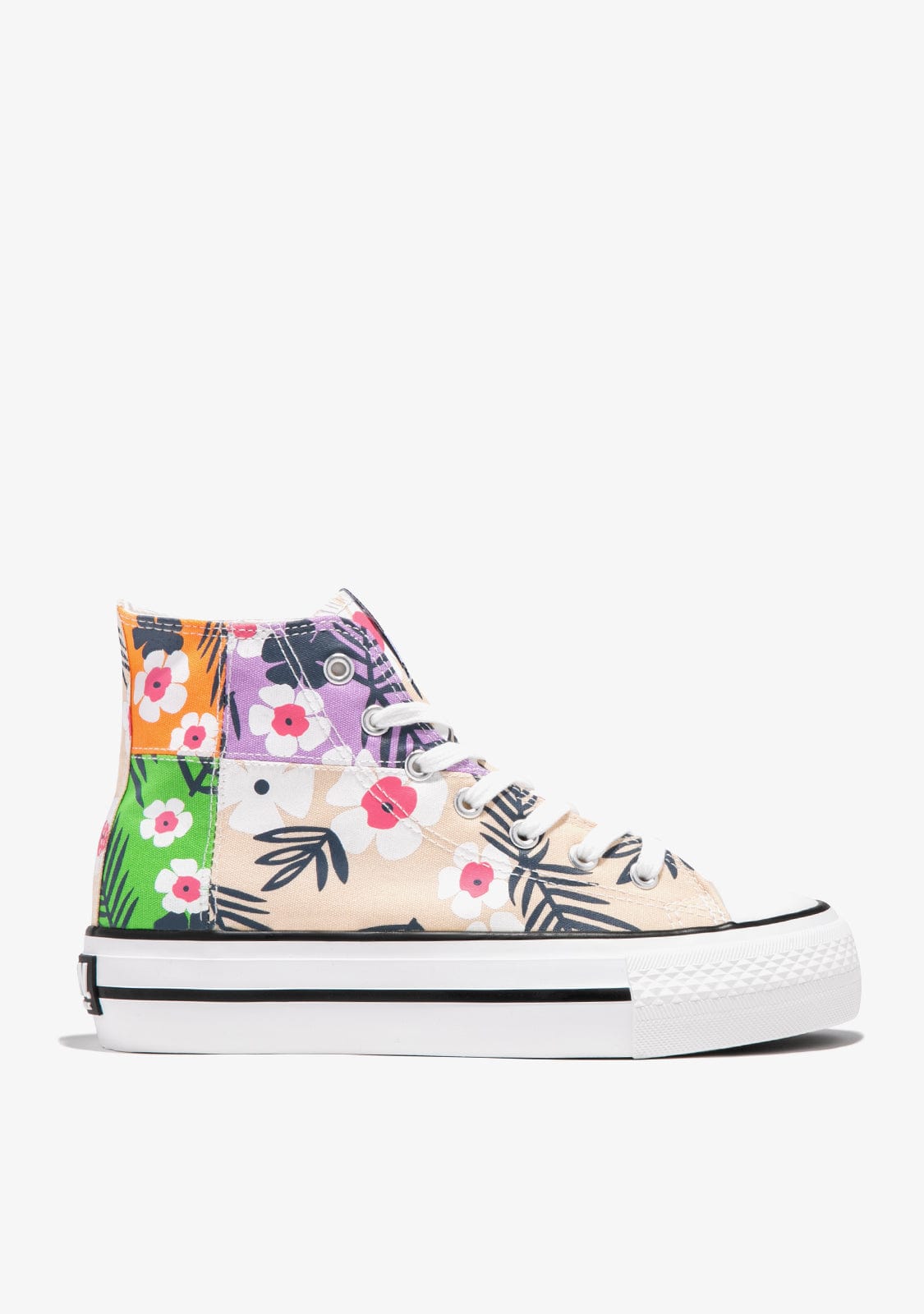 Multicolour Flowers Hi-Top Sneakers Canvas