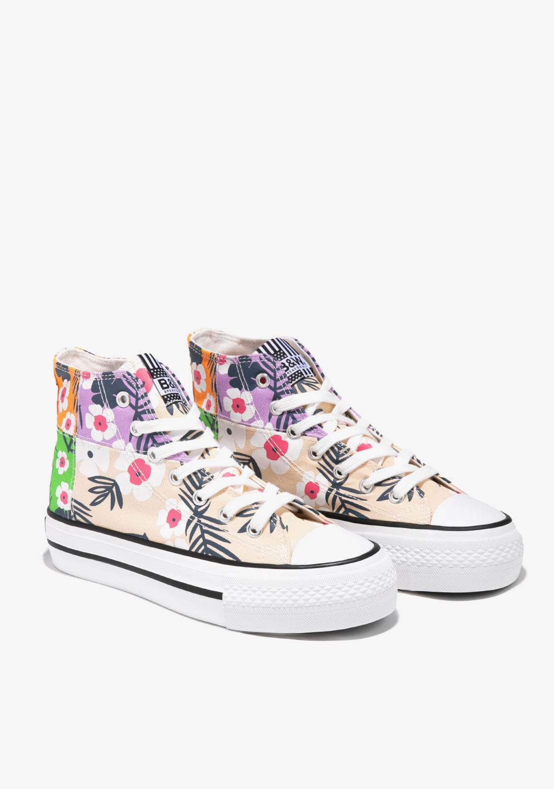 Multicolour Flowers Hi-Top Sneakers Canvas