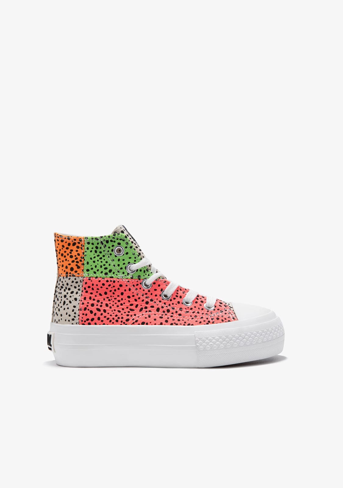 Multicolour Patchwork High Top Sneakers