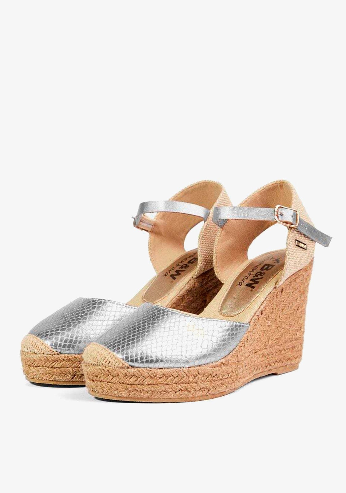 Wedge Shoe Espadrilles Capri Snake Silver