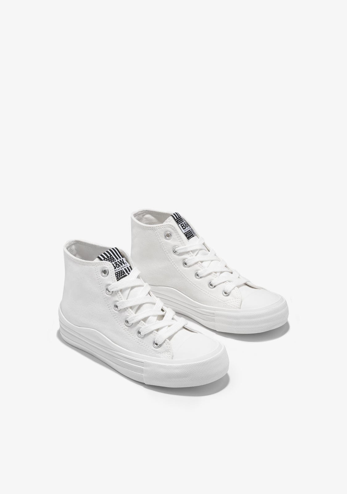 White Canvas High Top Sneakers