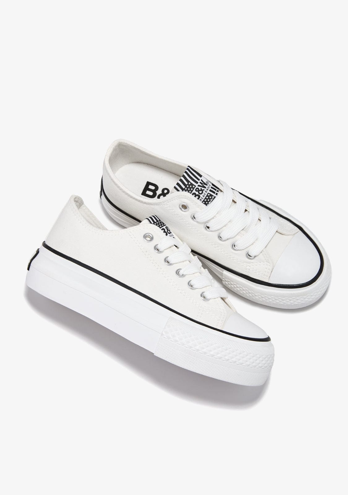 White Platform Canvas Sneakers