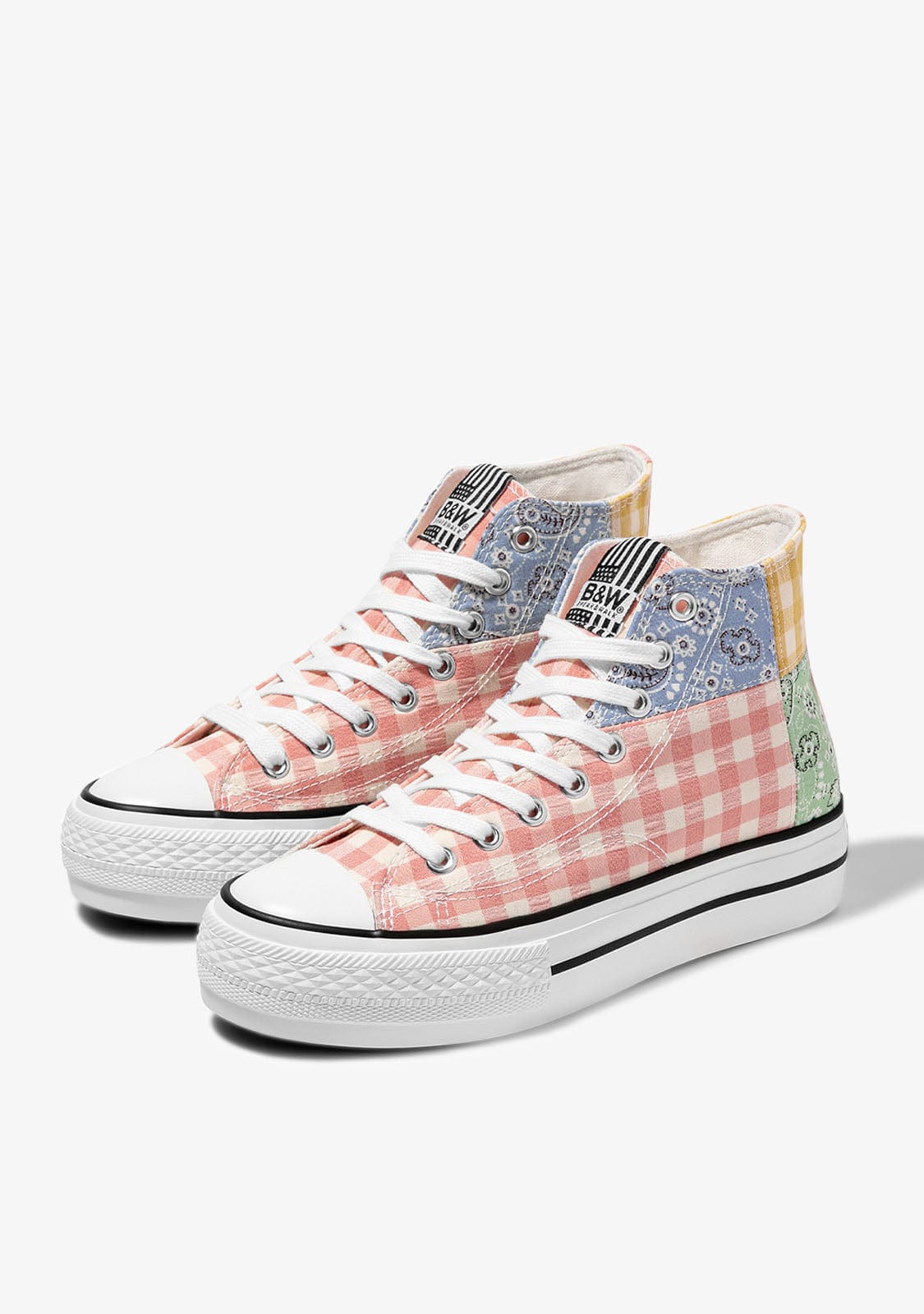 Multi Patchwork Hi-Top Sneakers