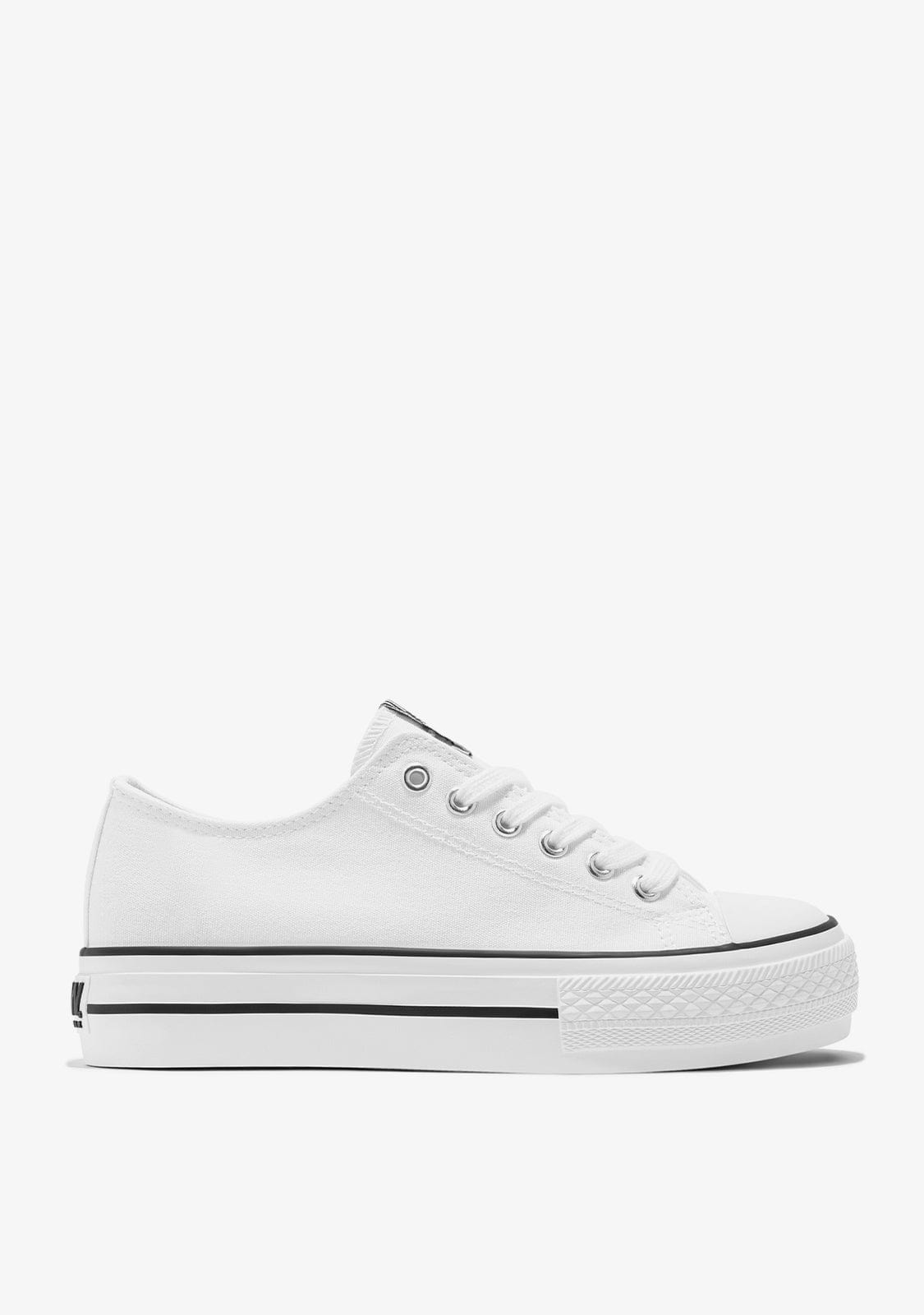 White Platform Basic Sneakers