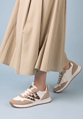 White and Leopard Barefoot Sneakers