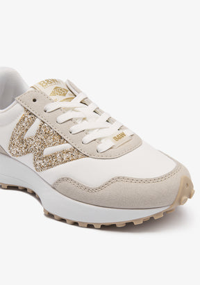 Multi Beige Logo Sneakers