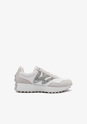 White Glitter Logo Sneakers