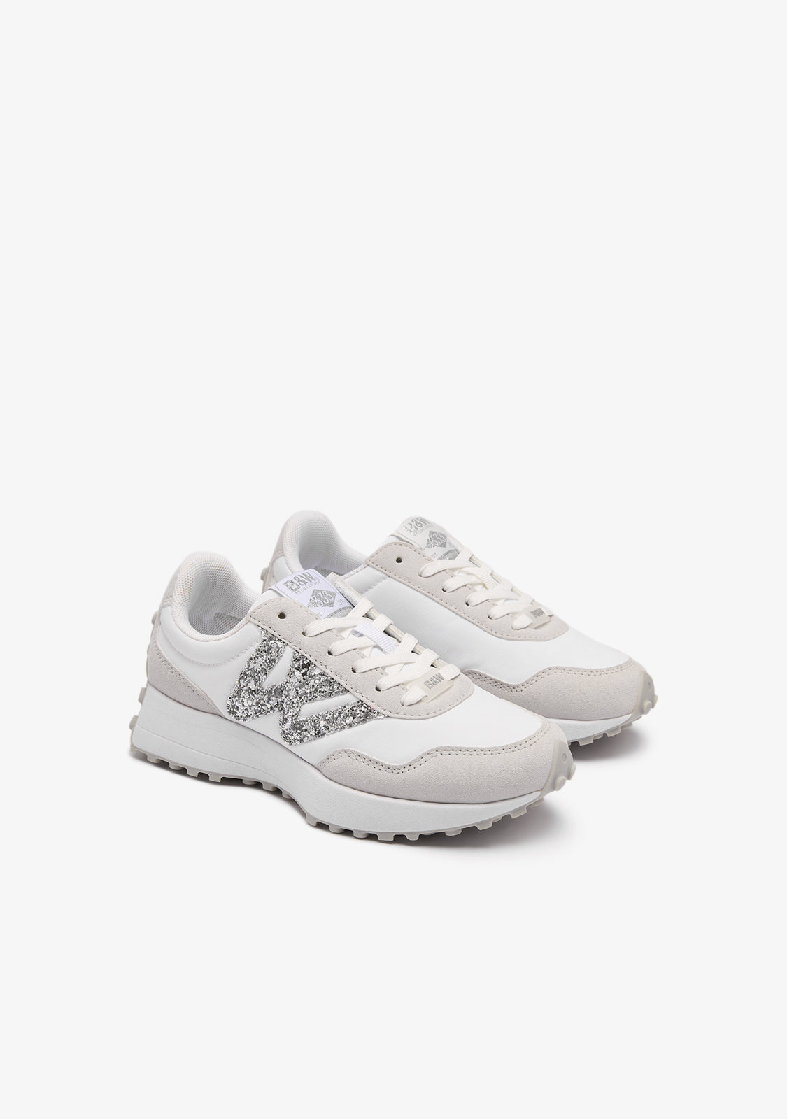 White Glitter Logo Sneakers