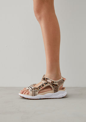 Multi Print Strip Sandals