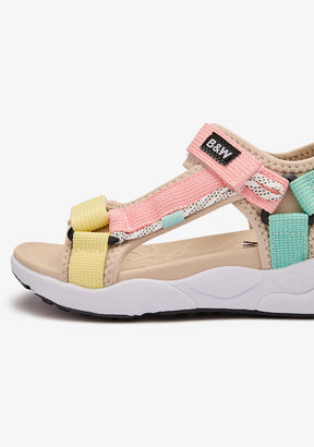 Multi Pastel Strip Sandals