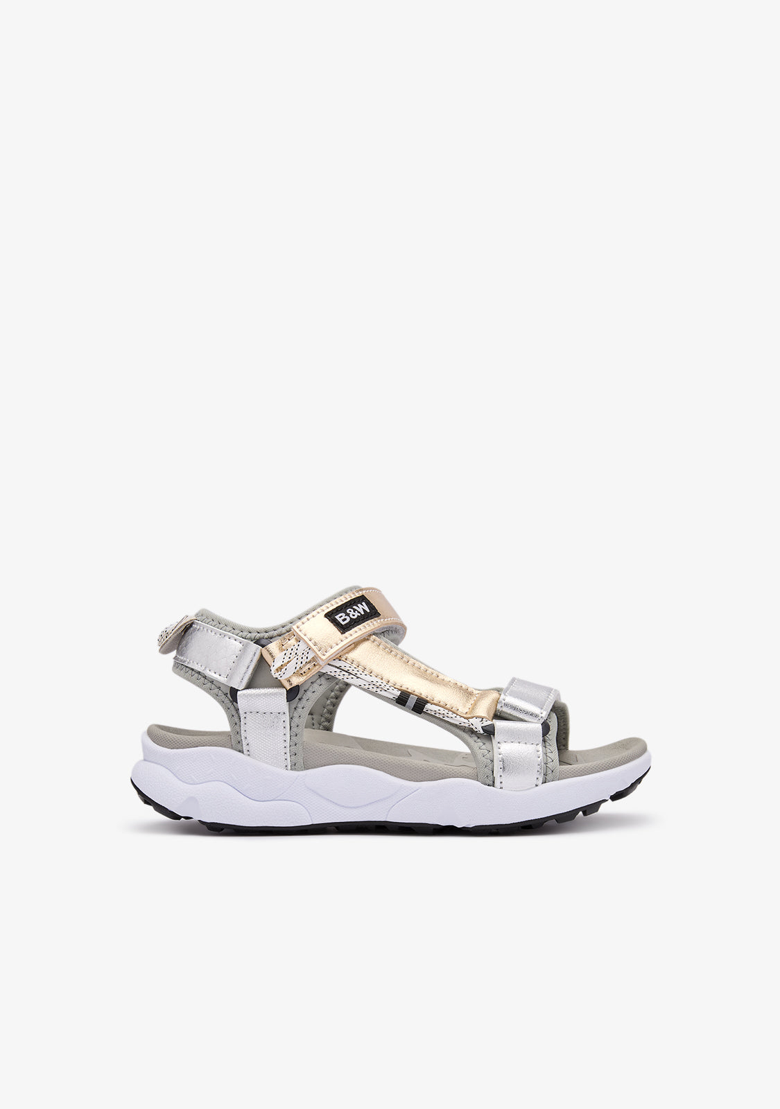 Silver Shine Strip Sandals