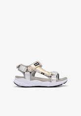 Silver Shine Strip Sandals
