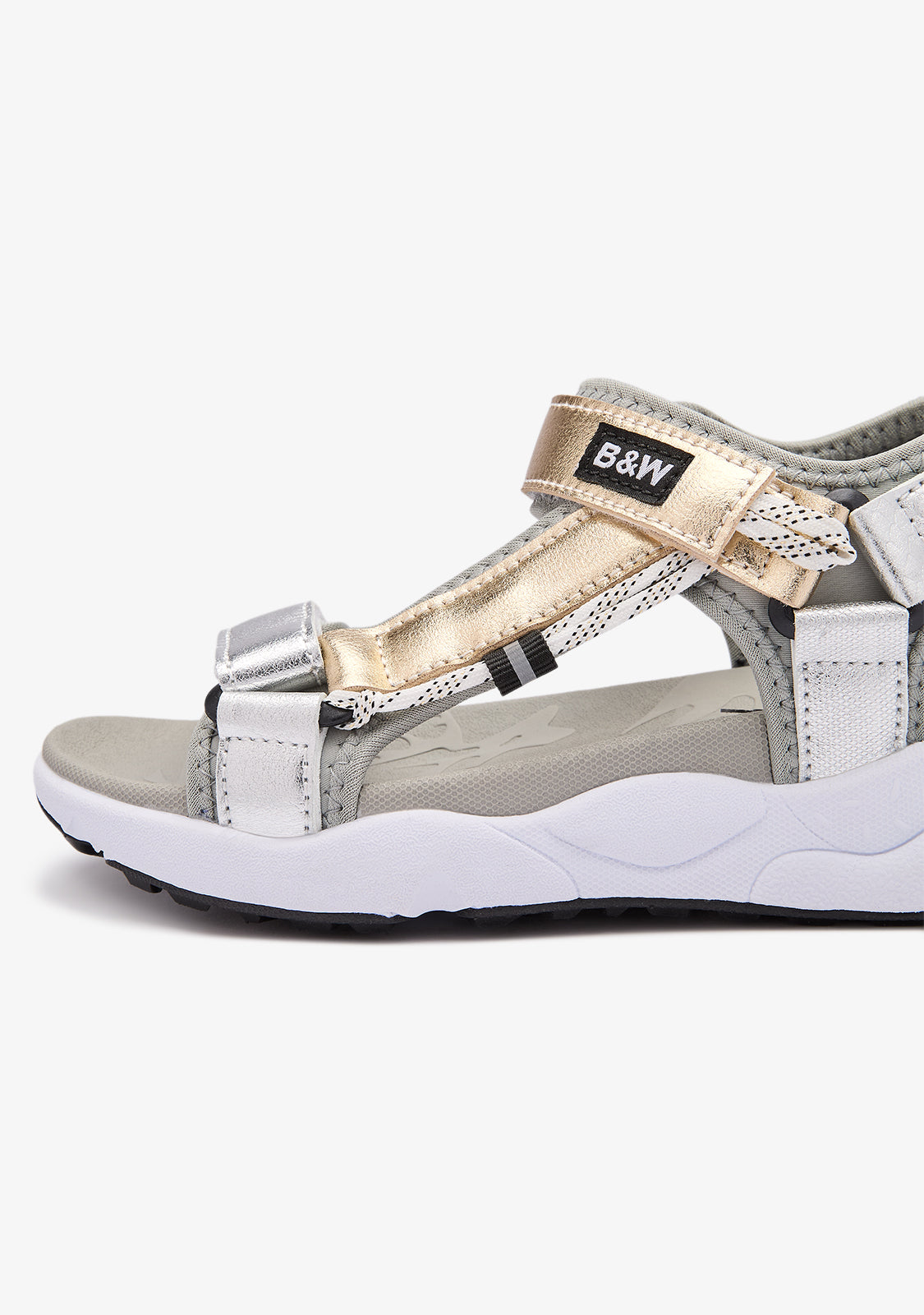 Silver Shine Strip Sandals
