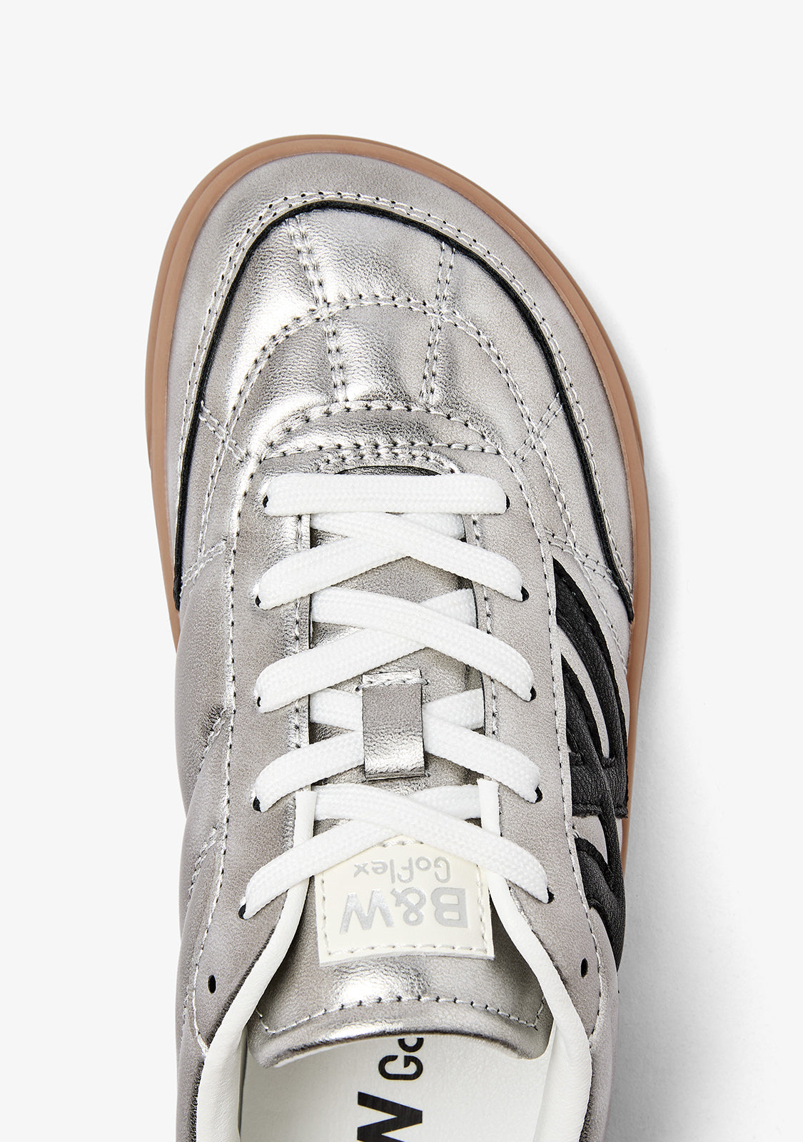 Silver Barefoot Trainers with Logo