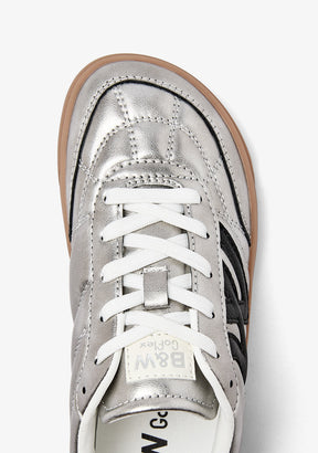 Silver Barefoot Trainers with Logo