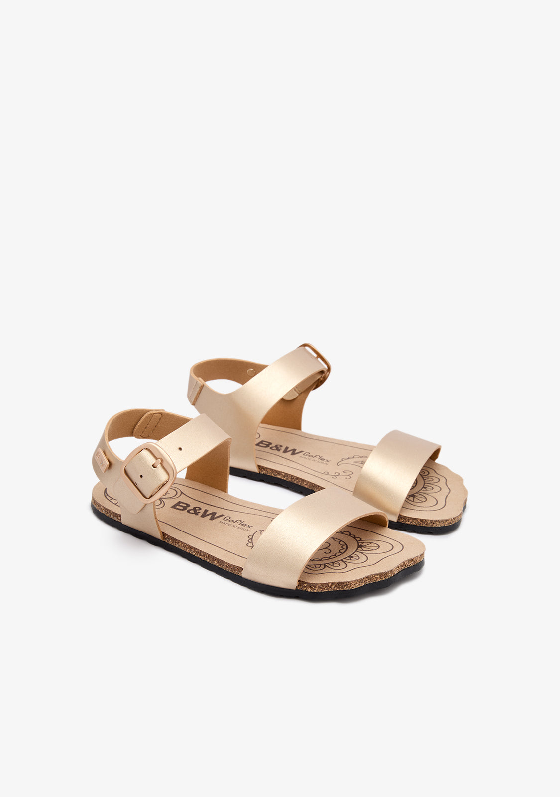 Gold Shine Strap Barefoot Goflex Sandals