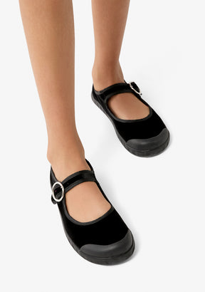 Barefoot Mary Jane Velvet Black