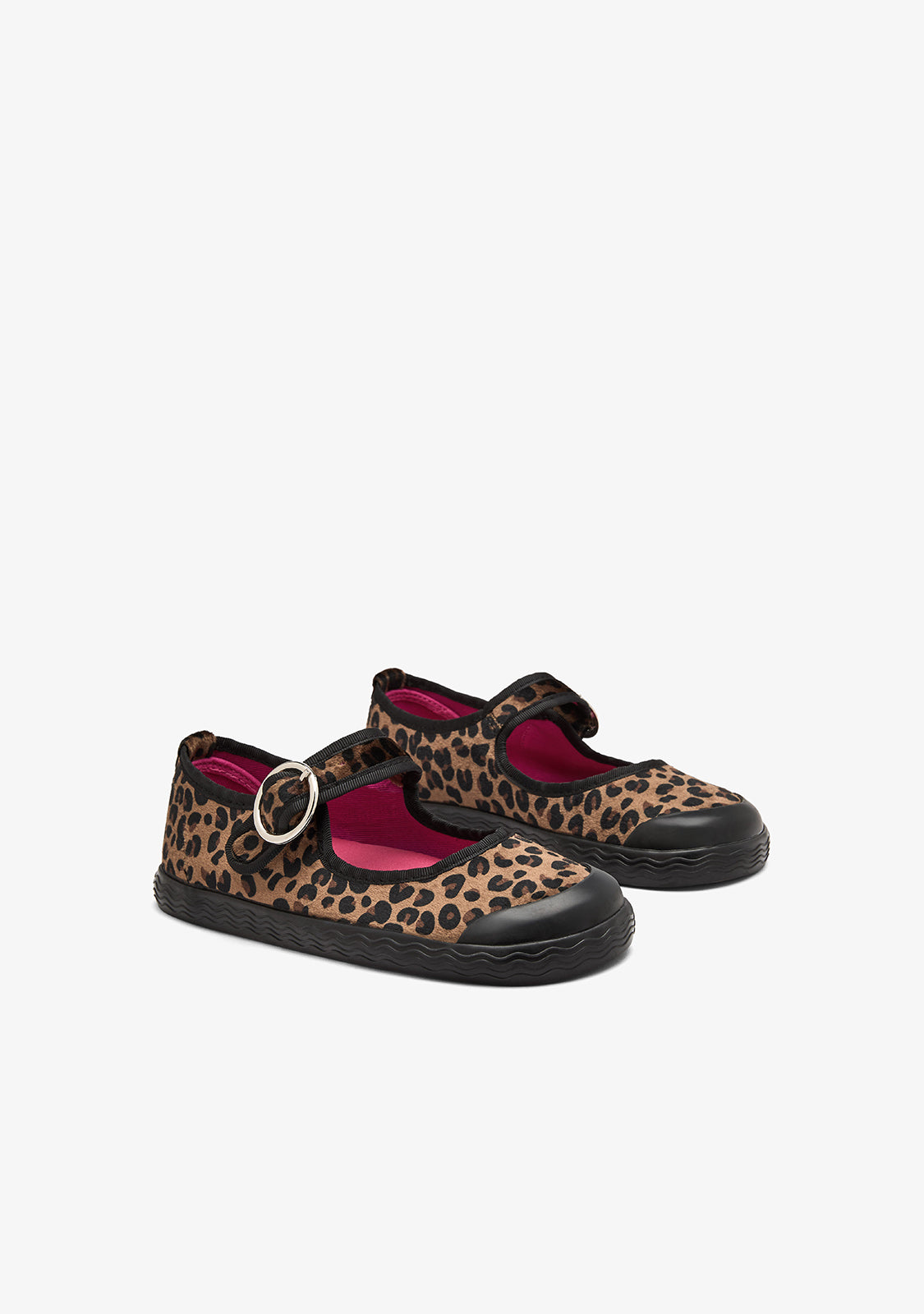 Leopard Barefoot Mary Janes with Buckle