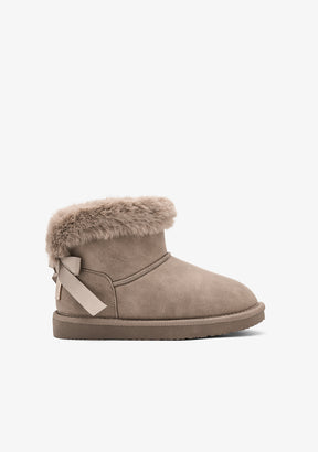 Botas Australianas Bajas Pelo Lazo Taupe