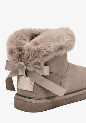 Botas Australianas Bajas Pelo Lazo Taupe