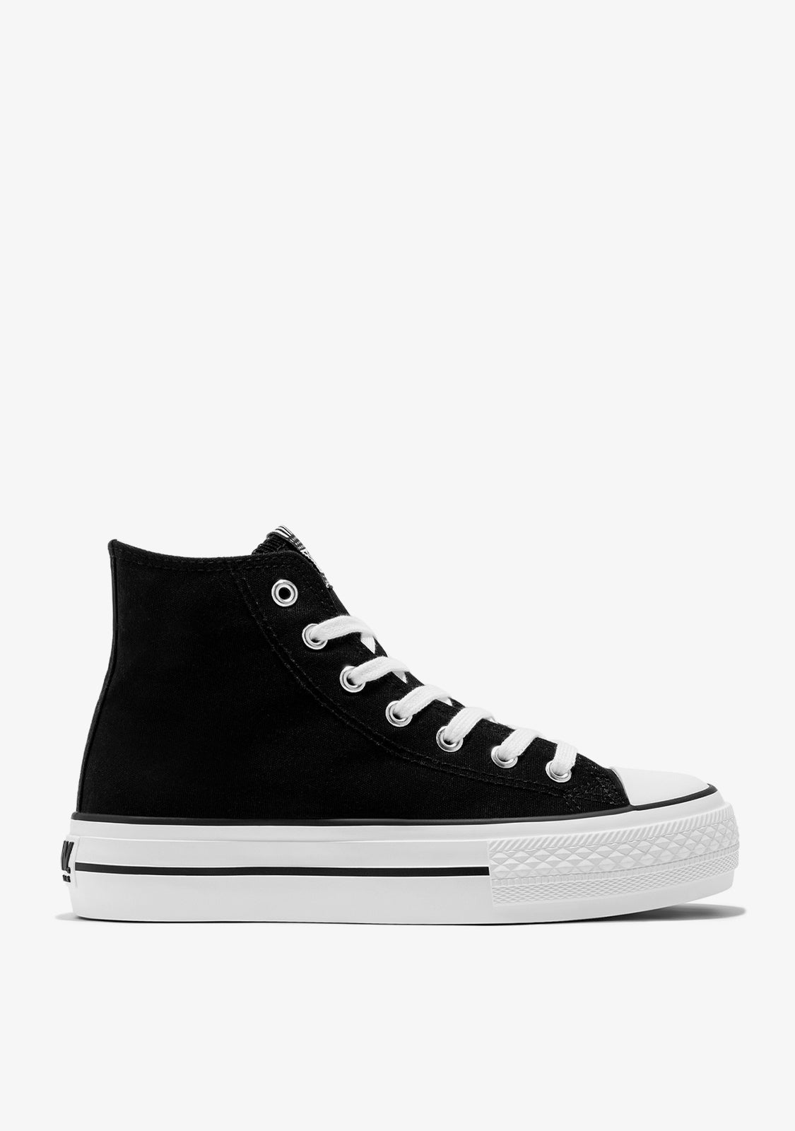 Black Platform Hi-Top Basic Sneakers