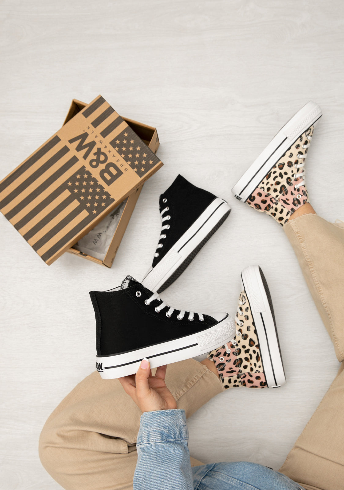 Black Platform Hi-Top Basic Sneakers