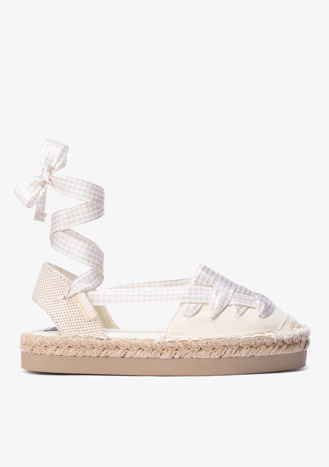 Beige Bow Vichy Espadrilles