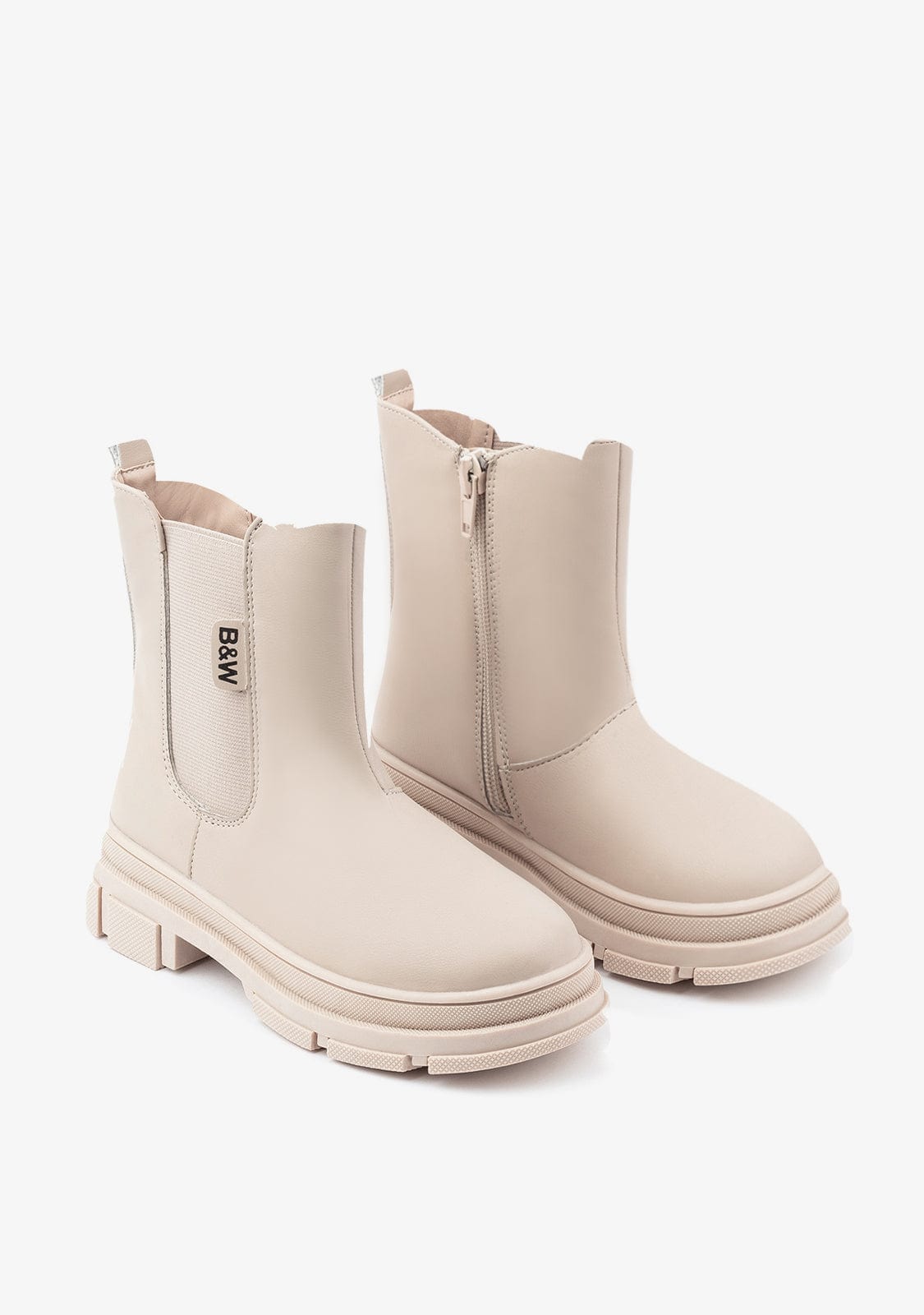 Beige Elastic Boots Napa