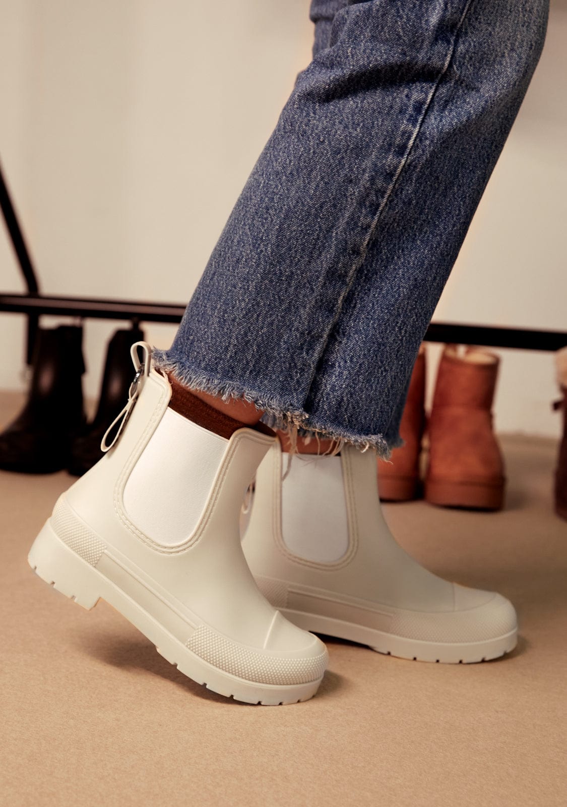 Beige Rain Boots