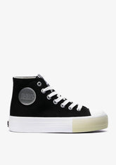 Black Basic Hi-Top Sneakers Canvas