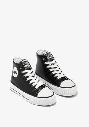 Black Basic Hi-Top Sneakers Napa