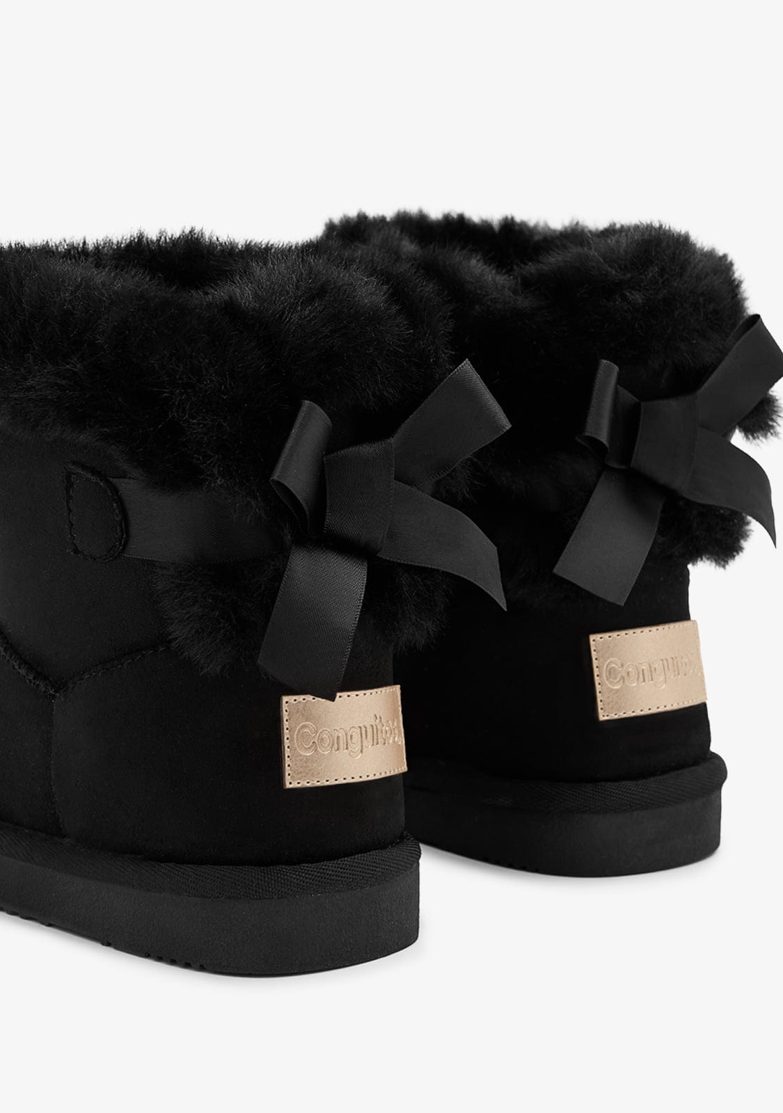 Black Bow Fur Australian Boots