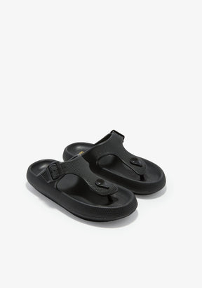 Black Buckle Slides