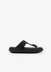 Black Buckle Slides