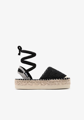 Black Cochet Espadrilles