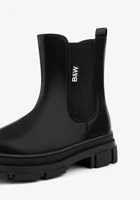 Black Elastic Boots Napa