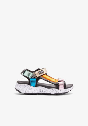 Black / Gold Strips Sandals