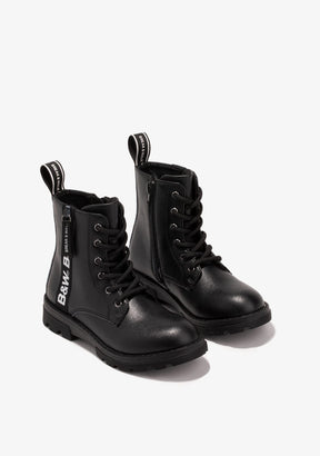 Black Military Logo Boots - Main Image