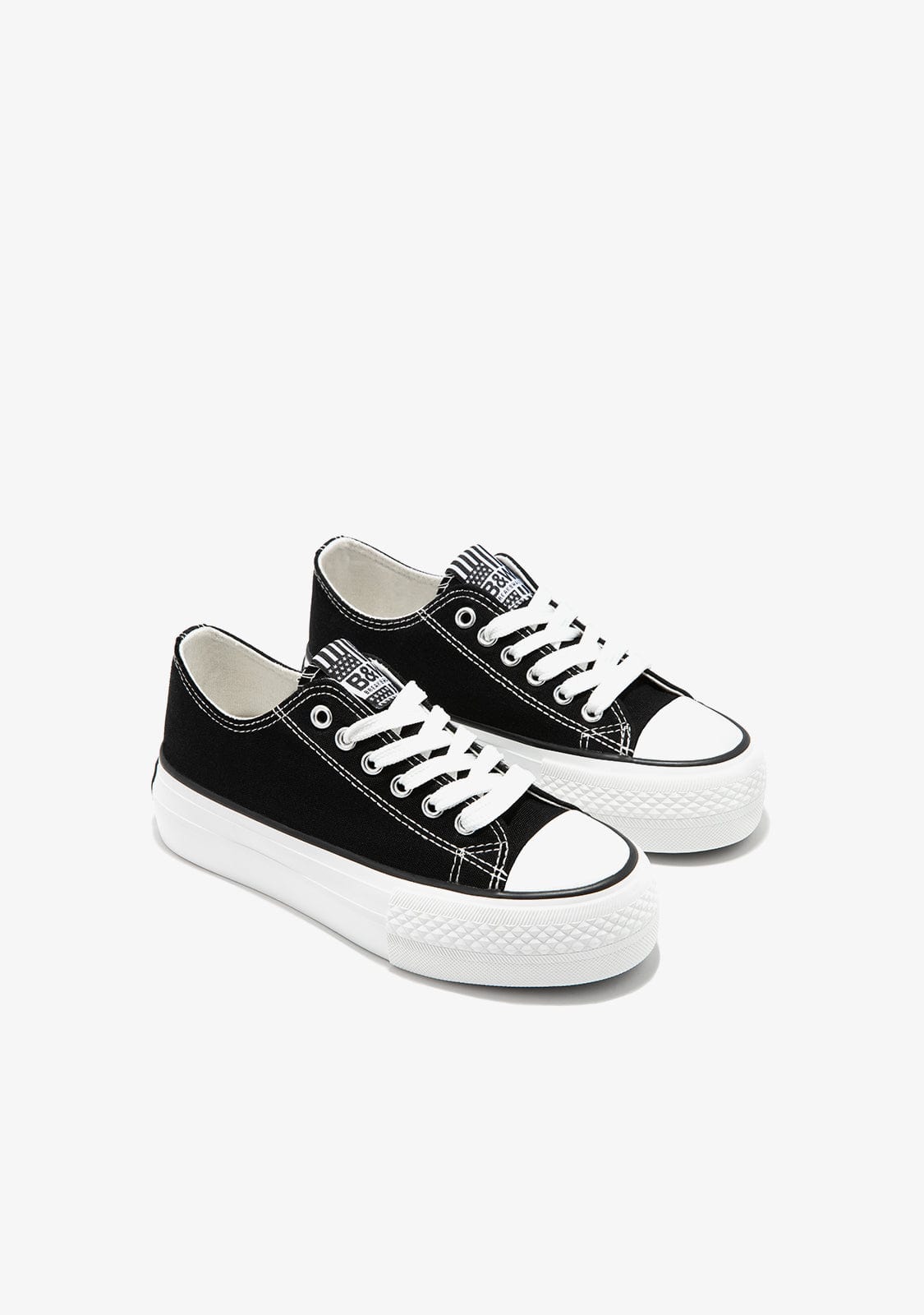 Black Platform Canvas Sneakers