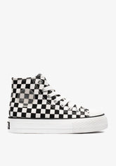 Black White Hi-Top Sneakers Canvas