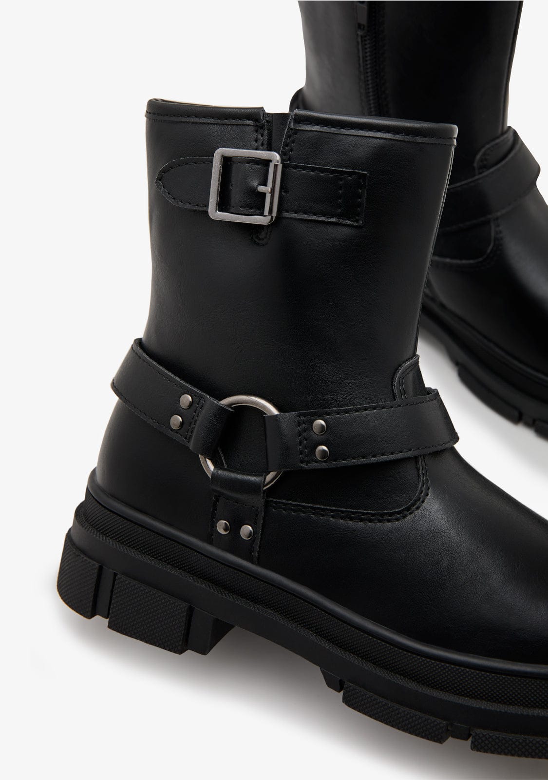 Black Low Biker Boots