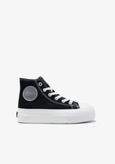 Canvas Platform High Top Sneakers Black B&W