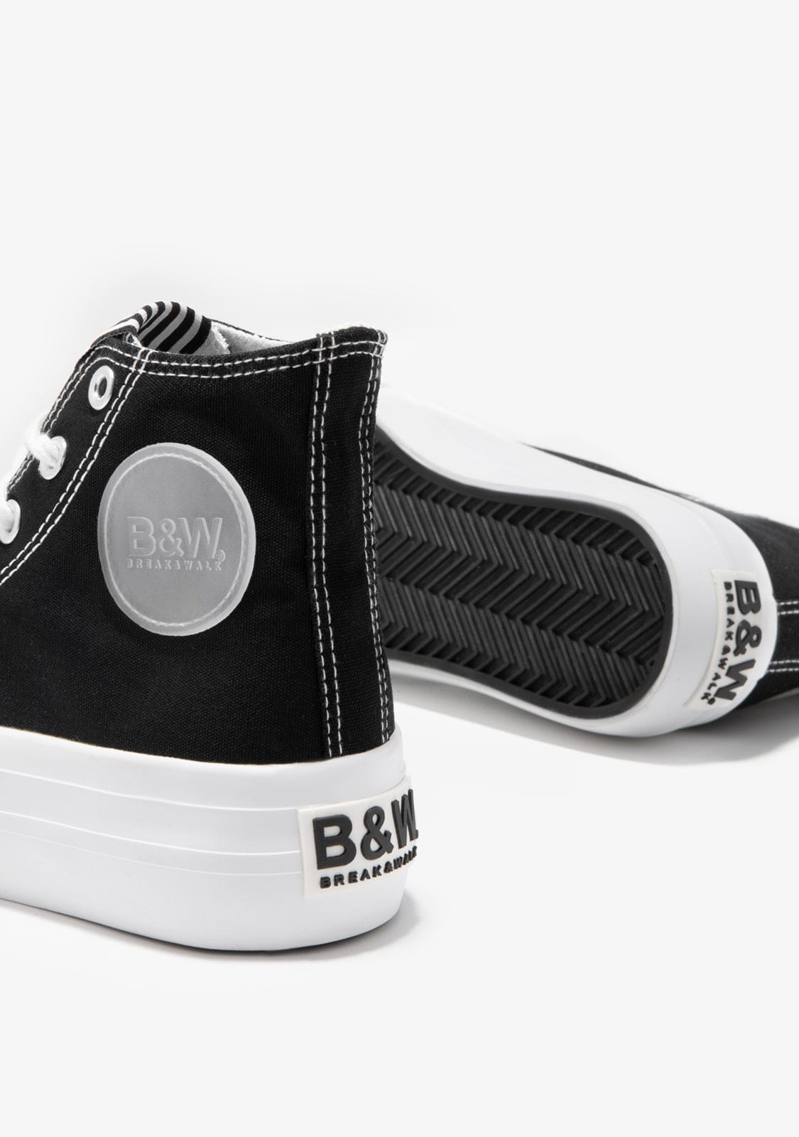 Canvas Platform High Top Sneakers Black B&W