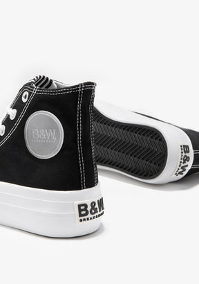Canvas Platform High Top Sneakers Black B&W