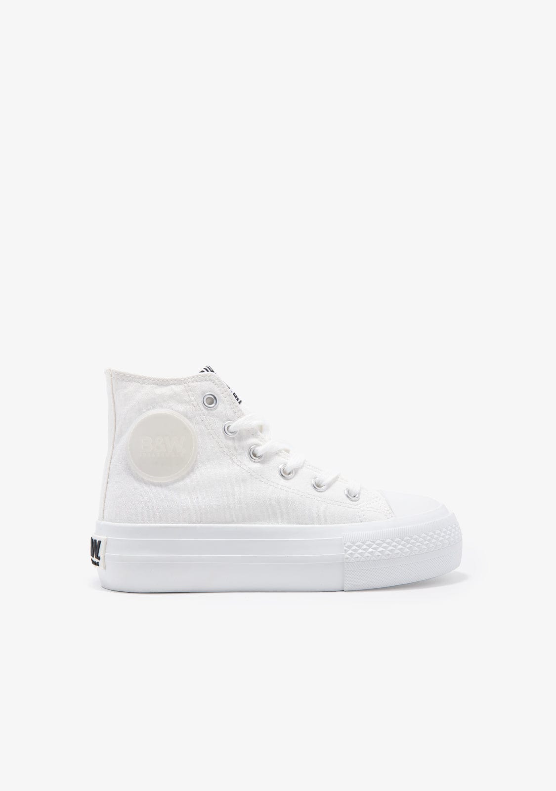 Canvas Platform High Top Sneakers White