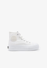 Canvas Platform High Top Sneakers White