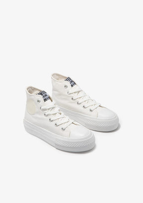 Canvas Platform High Top Sneakers White